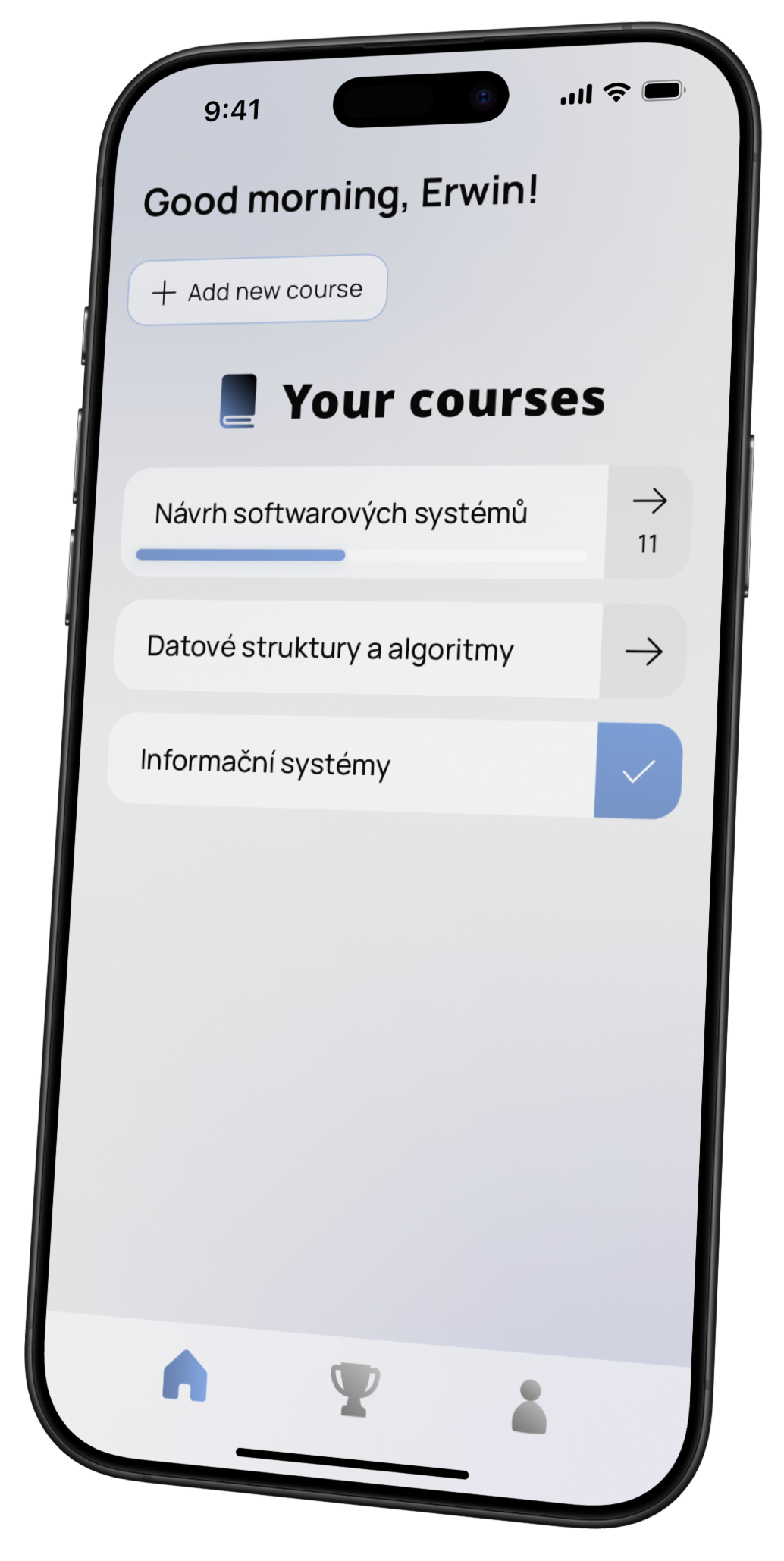 courses screen